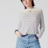 KOMODO Clothing Bretona Organic Linen Striped Jumper | Navy