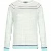 KOMODO Bretona Organic Linen Striped Jumper | Mint