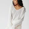 KOMODO Clover Organic Linen Batwing Sleeve Jumper | Snow White