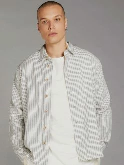 KOMODO Deller Organic Cotton Striped Shirt | Navy