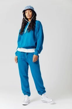 KOMODO Clothing Evie Women's Organic Cotton Tracksuit Bottoms | Teal Blue