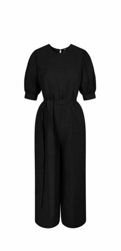 KOMODO Faye Organic Linen Jumpsuit | Black
