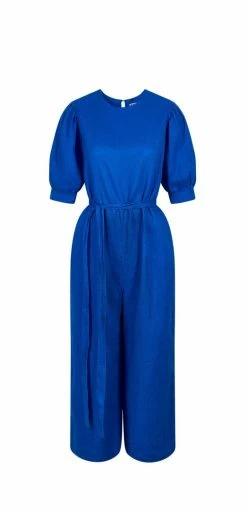 KOMODO Faye Organic Linen Jumpsuit | Blue Clothing