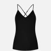 KOMODO Clothing Fleur Cupro Vegan Silk Camisole Top | Black