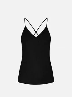 KOMODO Clothing Fleur Cupro Vegan Silk Camisole Top | Black