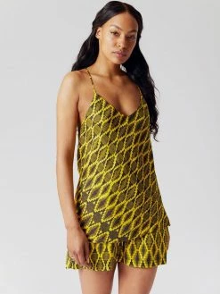 KOMODO Clothing Fleur Cupro Vegan Silk Camisole Top | Tangerine