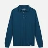 KOMODO Genesis Organic Cotton Long-Sleeve Polo Top | Teal Blue