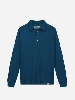 KOMODO Genesis Organic Cotton Long-Sleeve Polo Top | Teal Blue