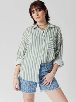 KOMODO Hanako Organic Linen Shirt | Sage Green Clothing