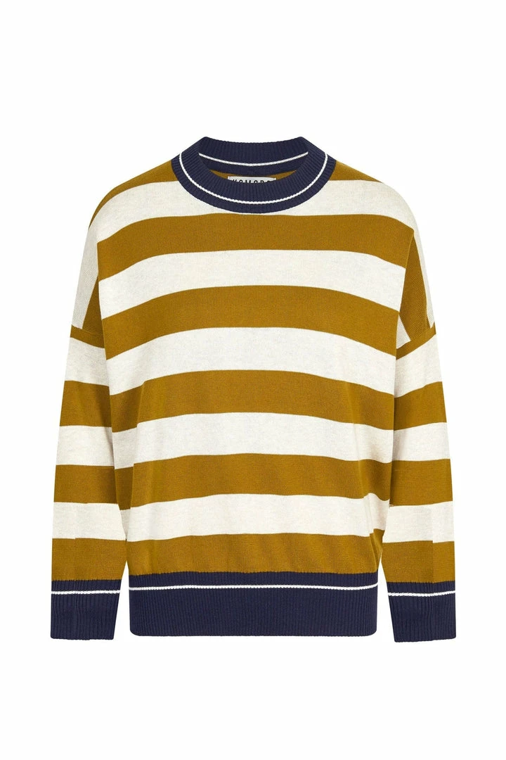 KOMODO Joni Organic Cotton Striped Jumper | Tan Clothing 5 KOMODO Joni Organic Cotton Striped Jumper | Tan Clothing