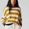 KOMODO Joni Organic Cotton Striped Jumper | Tan Clothing