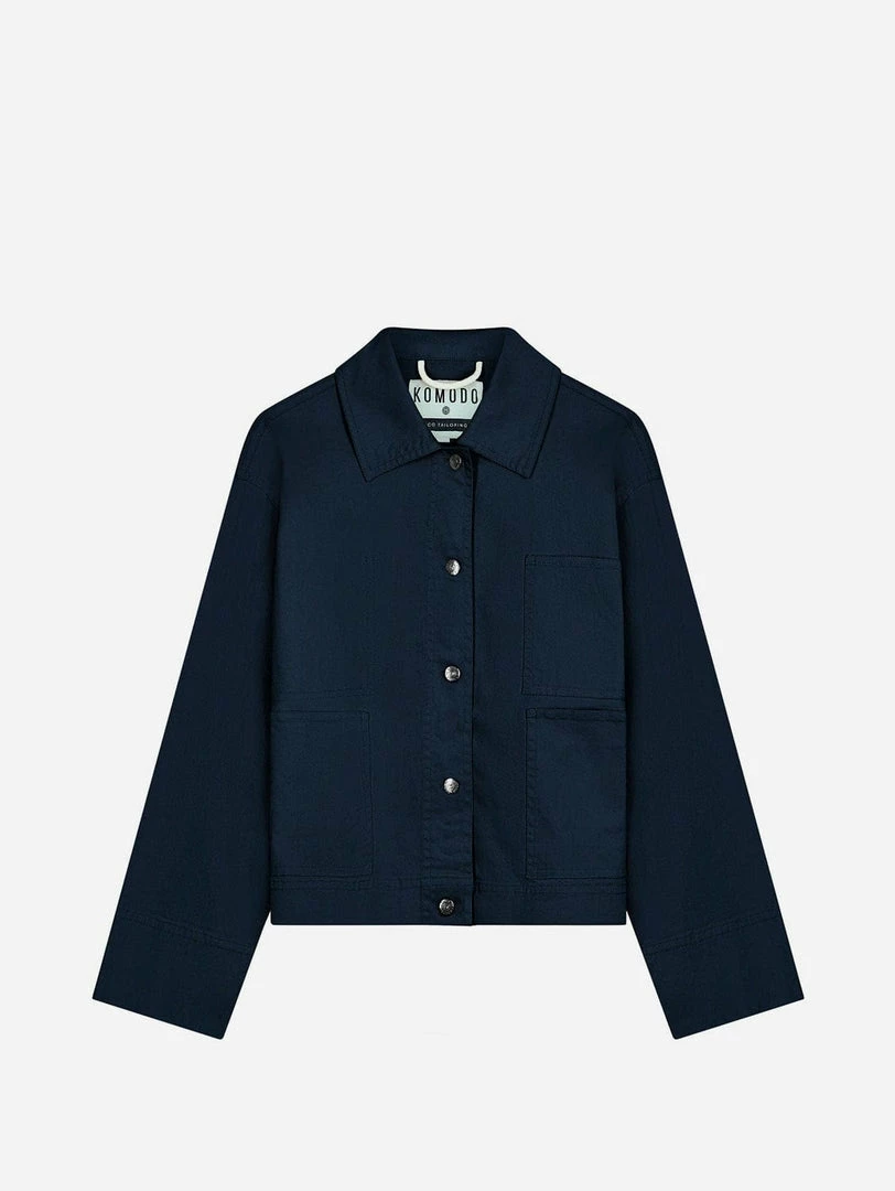 KOMODO Clothing Lotus Patches Organic Cotton Jacket | Navy 3 KOMODO Clothing Lotus Patches Organic Cotton Jacket | Navy