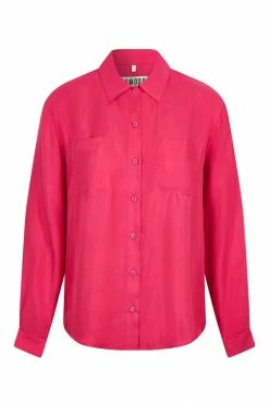 KOMODO Clothing Lule Cupro Vegan Silk Shirt | Fuchsia Pink