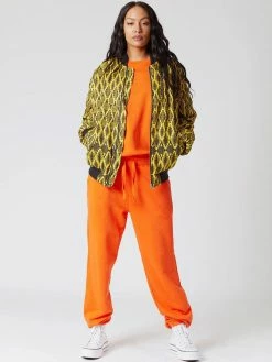 KOMODO Misty Cupro Vegan Silk Bomber Jacket | Tangerine