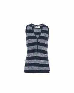 KOMODO Papaya Sleeveless Organic Cotton V-neck Top | Ink 9 KOMODO Papaya Sleeveless Organic Cotton V-neck Top | Ink