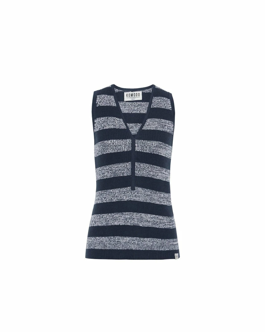 KOMODO Papaya Sleeveless Organic Cotton V-neck Top | Ink 5 KOMODO Papaya Sleeveless Organic Cotton V-neck Top | Ink