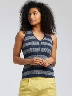 KOMODO Papaya Sleeveless Organic Cotton V-neck Top | Ink