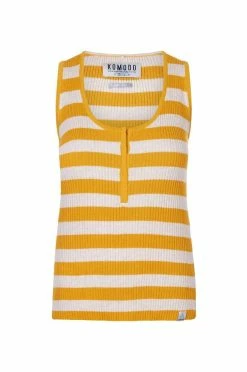 KOMODO Clothing Papaya Organic Cotton Striped Vest | Yellow