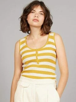 KOMODO Clothing Papaya Organic Cotton Striped Vest | Yellow