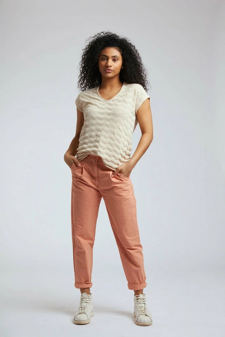 KOMODO Polly Organic Linen Scoop Neck Top | Warm Sand Clothing 4 KOMODO Polly Organic Linen Scoop Neck Top | Warm Sand Clothing