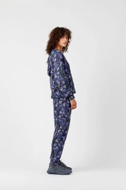 KOMODO Rama Himalayan Pops Cupro Vegan Silk Trousers | Purple Haze Clothing