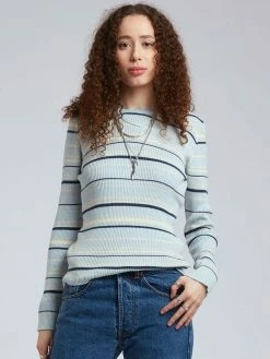 KOMODO Clothing Annabelle Organic Cotton Top | Striped Cloud