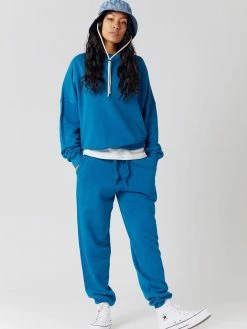 KOMODO Clothing Evie Women's Organic Cotton Tracksuit Bottoms | Teal Blue