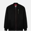 KOMODO Misty Women's Cupro Vegan Silk Bomber Jacket | Black