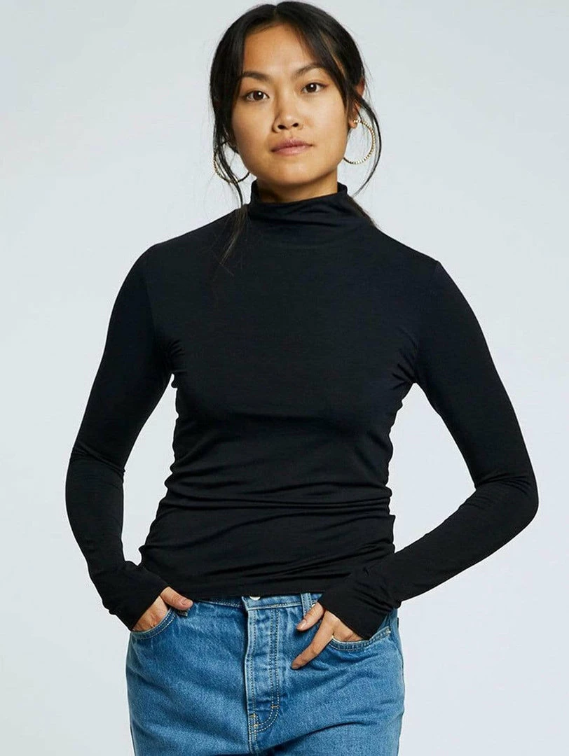 KOMODO Skinilla Modal Turtle Neck Long Sleeve Top | Black Clothing 3 KOMODO Skinilla Modal Turtle Neck Long Sleeve Top | Black Clothing