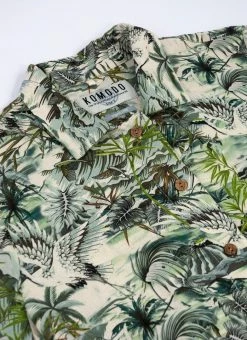 KOMODO Sun Organic Linen Shirt Collar Dress | Bali Green Clothing