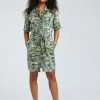 KOMODO Sun Organic Linen Shirt Collar Dress | Bali Green Clothing