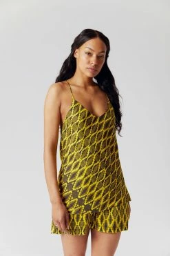 KOMODO Clothing Thana Cupro Vegan Silk Shorts | Tangerine