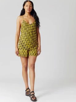 KOMODO Clothing Thana Cupro Vegan Silk Shorts | Tangerine