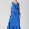 KOMODO Clothing Whirlygig Cupro Vegan Silk Maxi Dress | Blue