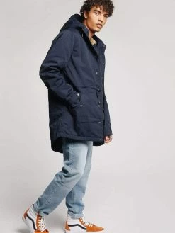 KOMODO Wilson Men's Organic Cotton Water Resistant Parka | Ink Clothing