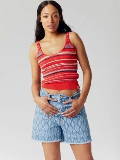 KOMODO Clothing Wisteria Organic Cotton Vest Top | Chilli Red