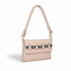 LaBante London Bestsellers Alder Vegan Leather Clutch Crossbody Bag | Pink Nude