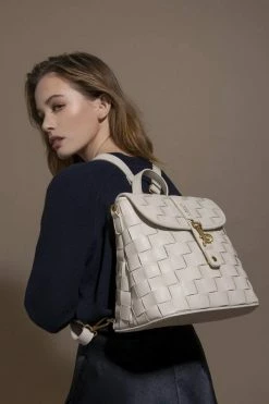 LaBante London Rosie Vegan Leather Mini Backpack | White