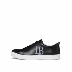 LaBante London Apple Leather Vegan Sneakers For Women | Black Shoes