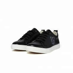 LaBante London Apple Leather Vegan Sneakers For Women | Black Shoes