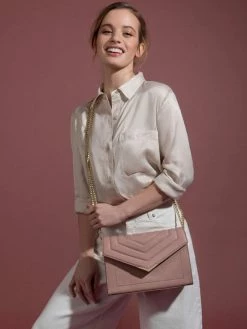 LaBante London Kensington Vegan Leather Crossbody Bag | Pink Nude