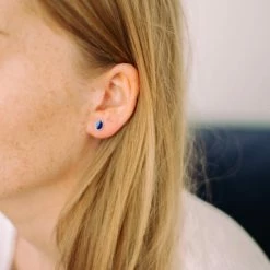 Little By Little Apple Pip 925 Sterling Silver Stud Earrings | 24ct Gold Plated