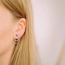 Little By Little Apple Pip 925 Sterling Silver Stud Earrings | 24ct Gold Plated