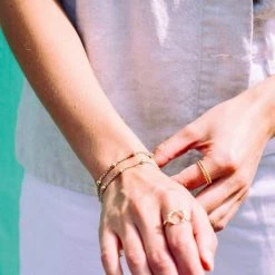 Little By Little Mustard Mixed Metal Chain Bracelet | Silver & 24ct Gold Plating