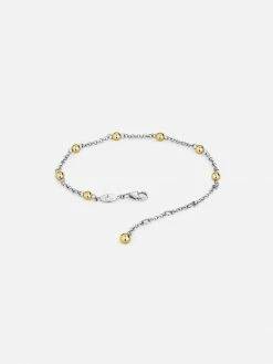 Little By Little Mustard Mixed Metal Chain Bracelet | Silver & 24ct Gold Plating