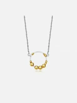 Little By Little Accessories Mustard Mixed Metal Cluster Necklace | Silver & 24ct Gold Plated