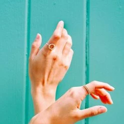 Little By Little Mustard Mixed Metal Halo Ring | Silver & 24ct Gold Plated