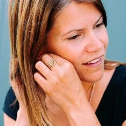 Little By Little Mustard Mixed Metal Halo Ring | Silver & 24ct Gold Plated