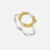 Little By Little Mustard Mixed Metal Halo Ring | Silver & 24ct Gold Plated