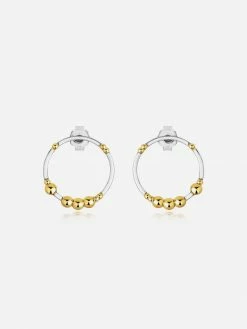 Little By Little Accessories Mustard Mixed Metal Large Matching Earrings | Silver & 24ct Gold Plated